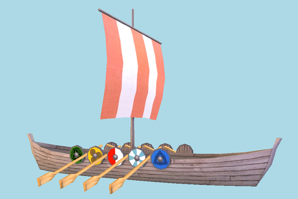 Viking Ship Lowpoly 3d model